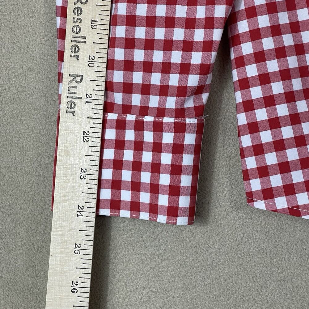 Mizzen+Main Shirt Mens S Red‎ Checkered Trim Fit Long Sleeve Stretch Button Up - Picture 5 of 11